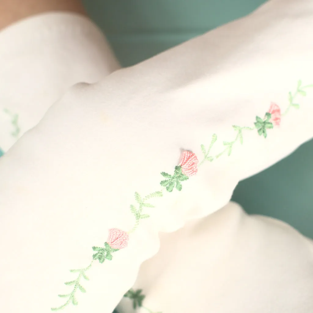 Emb Pink Flower Gloves