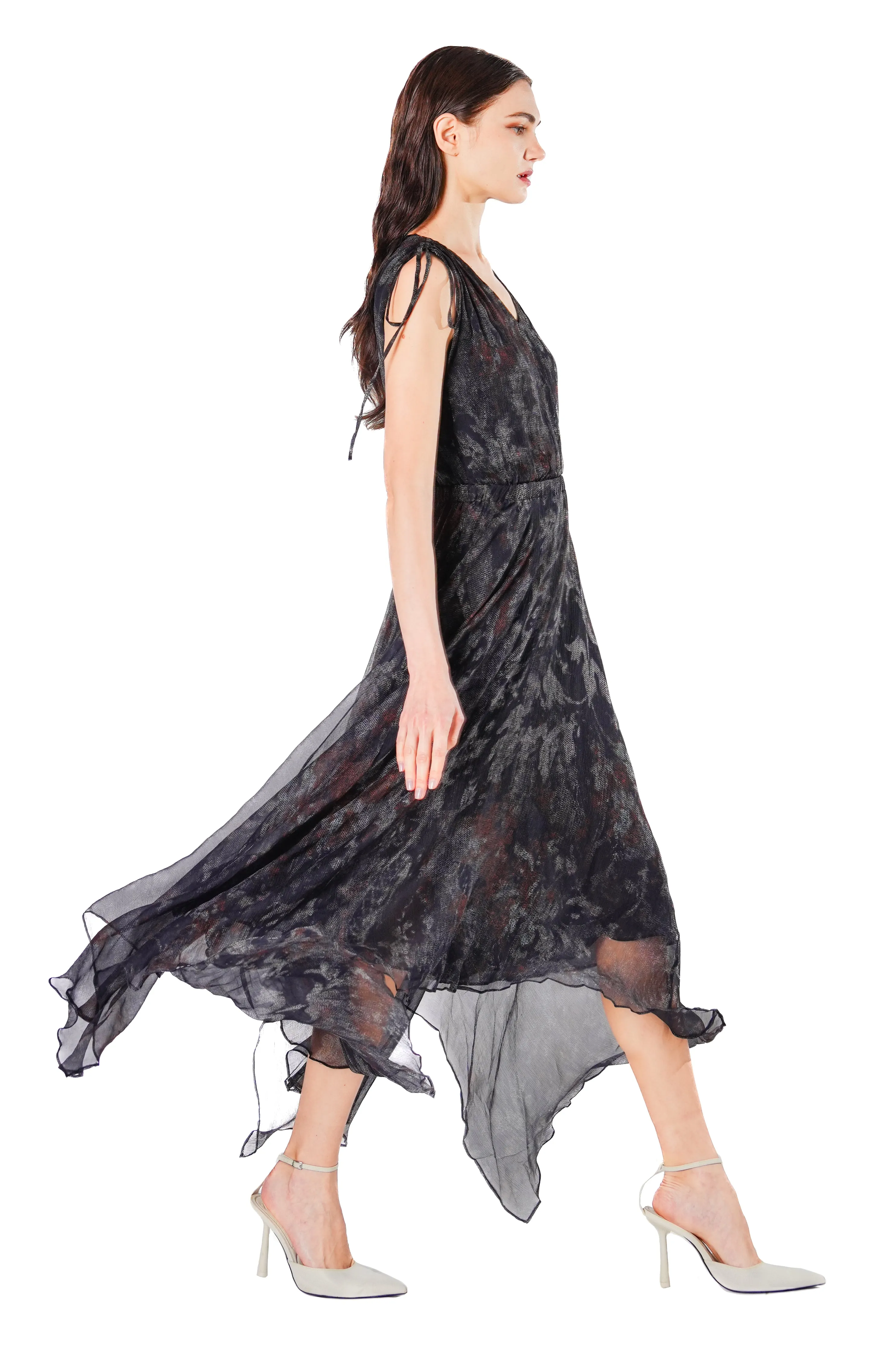 Emmaline Scarf Hem Chiffon Dress