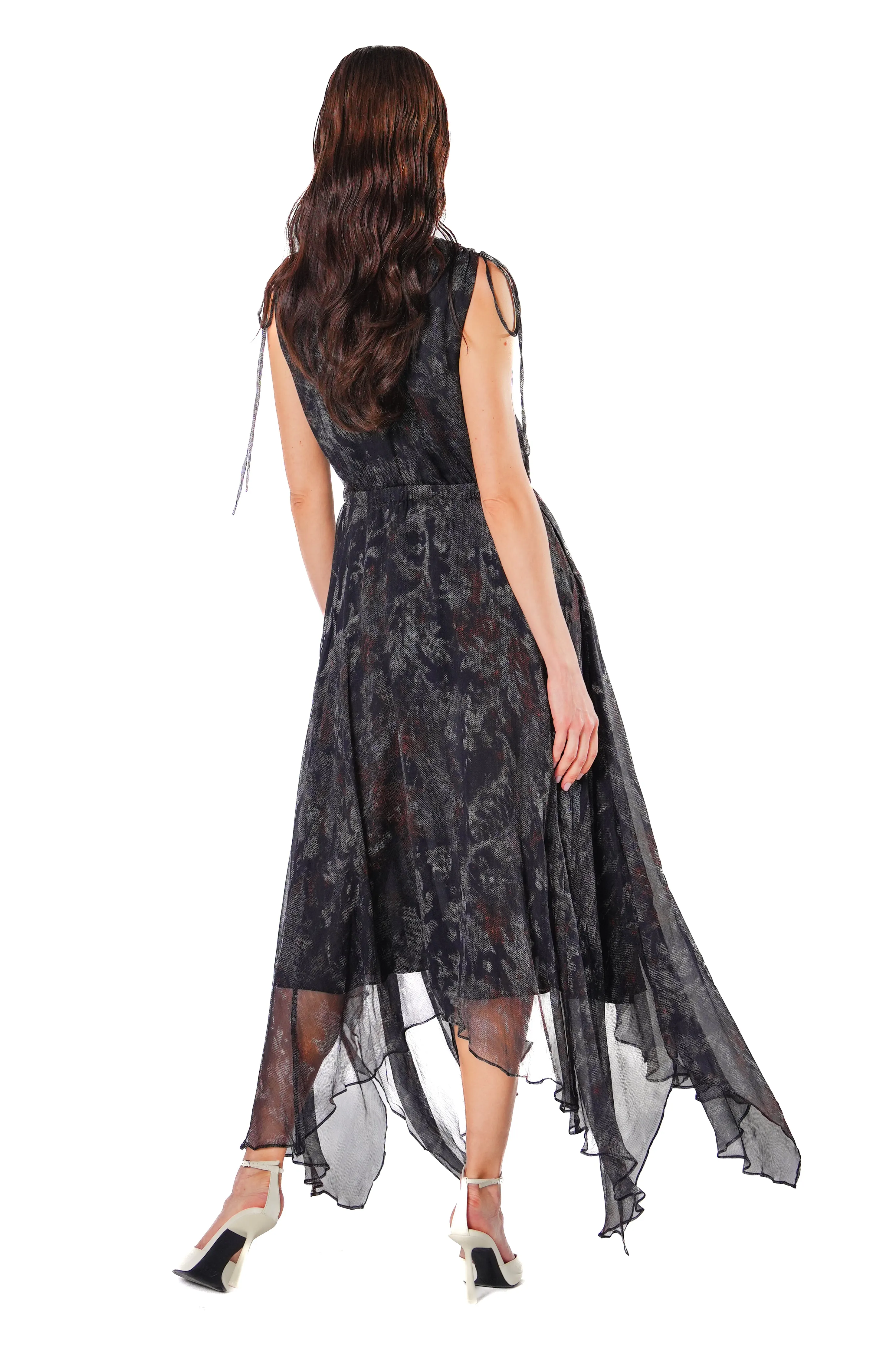 Emmaline Scarf Hem Chiffon Dress