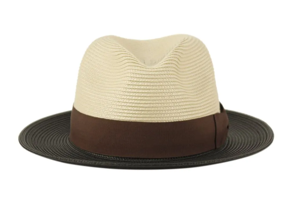 Epoch Poly Braid Two Tone Fedora - Tan/Black