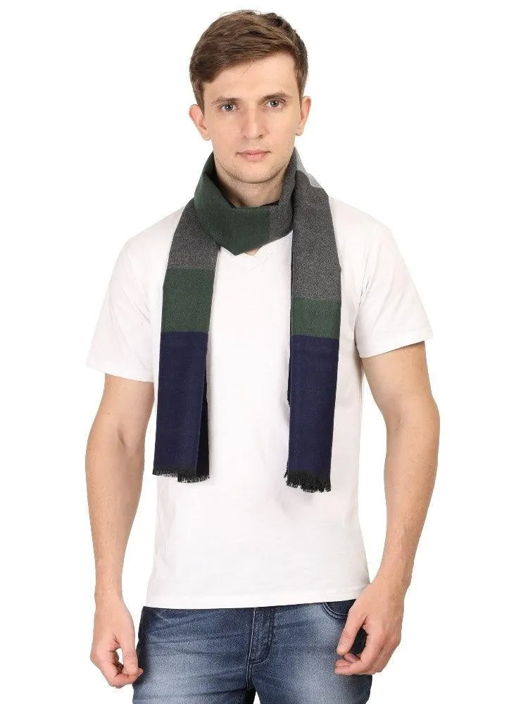 FabSeasons Navy Patch Men's Casual Checkered Acrylic Woolen Muffler, Scarf