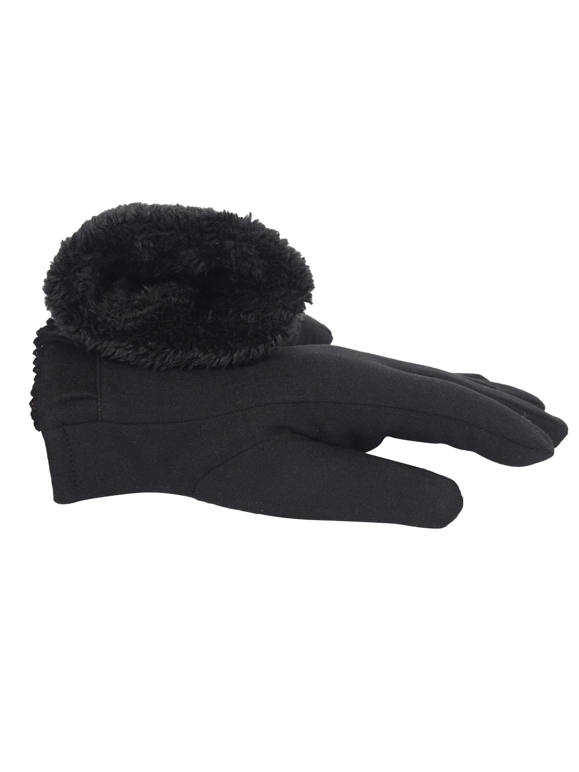 FabSeasons Warm Winter Gloves For Girls & Women, with faux fur inside for cold weather,Touchscreen enabled