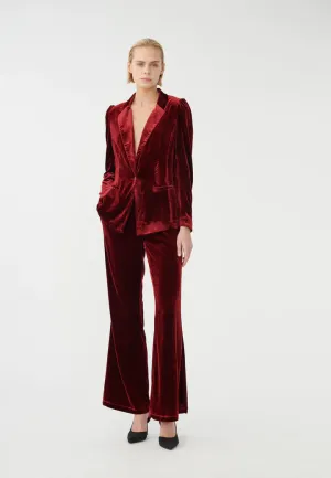 Falula Merlot Velvet Blazer