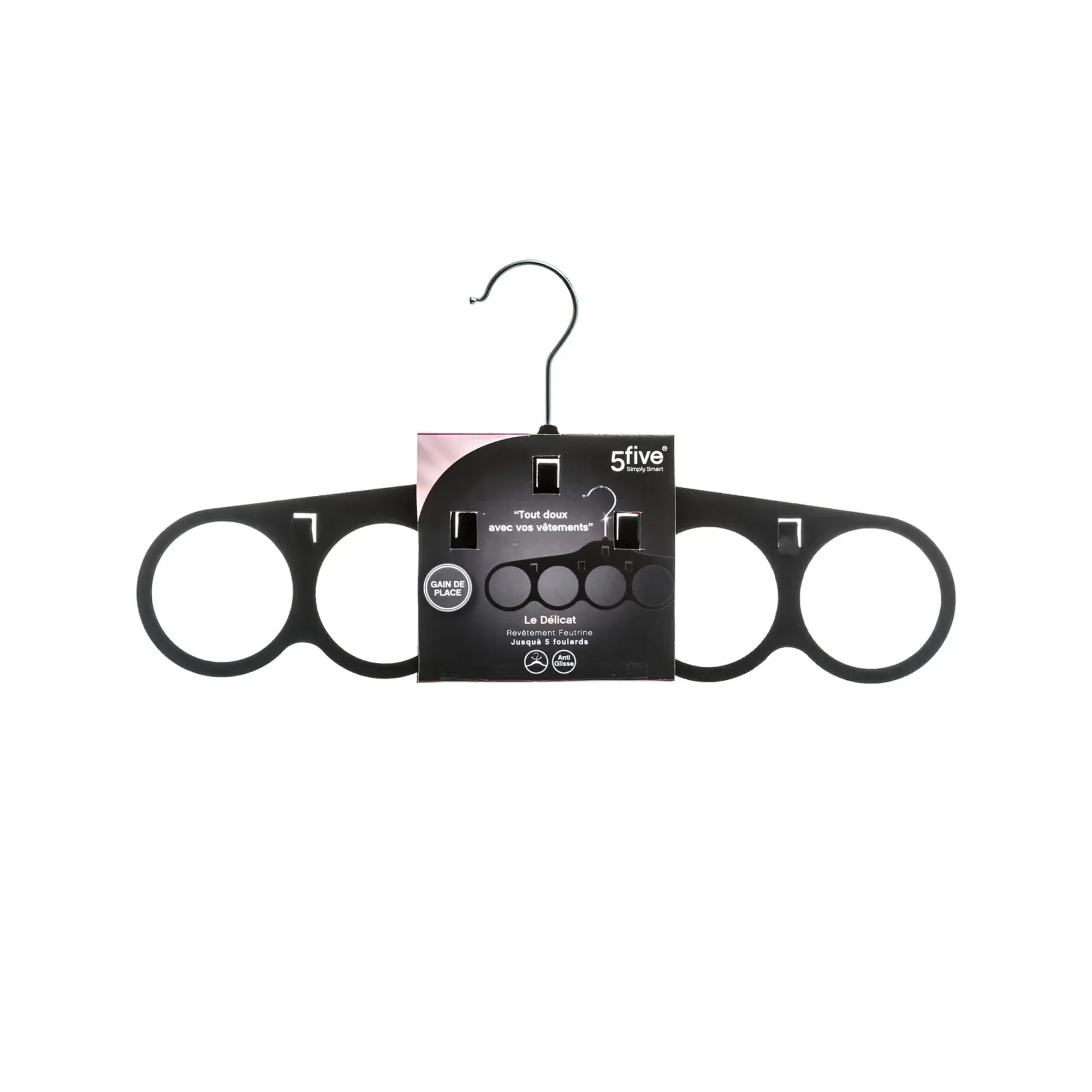 Five Velvet Scarf Hanger Black