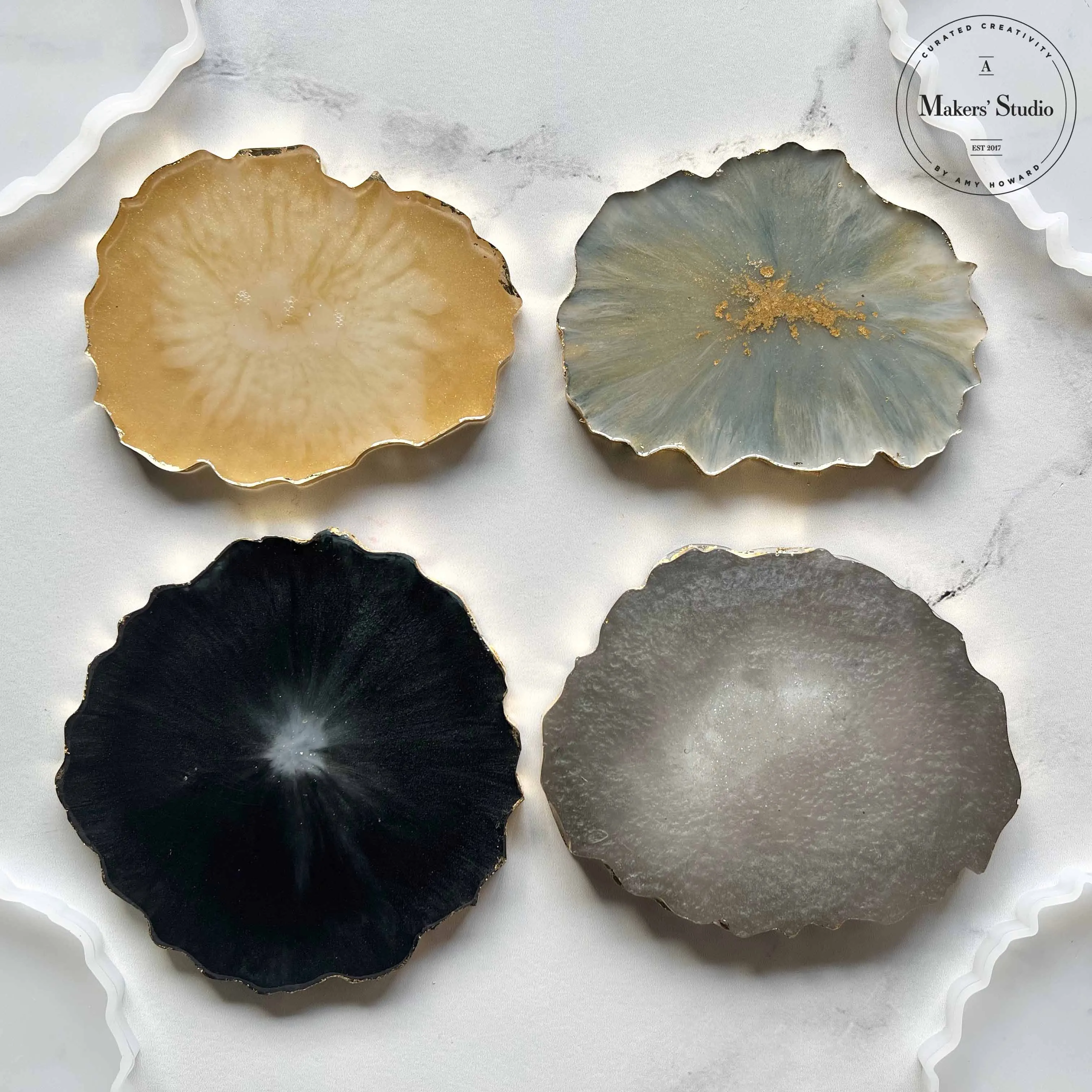 Flat Four Geode Coasters Bundle