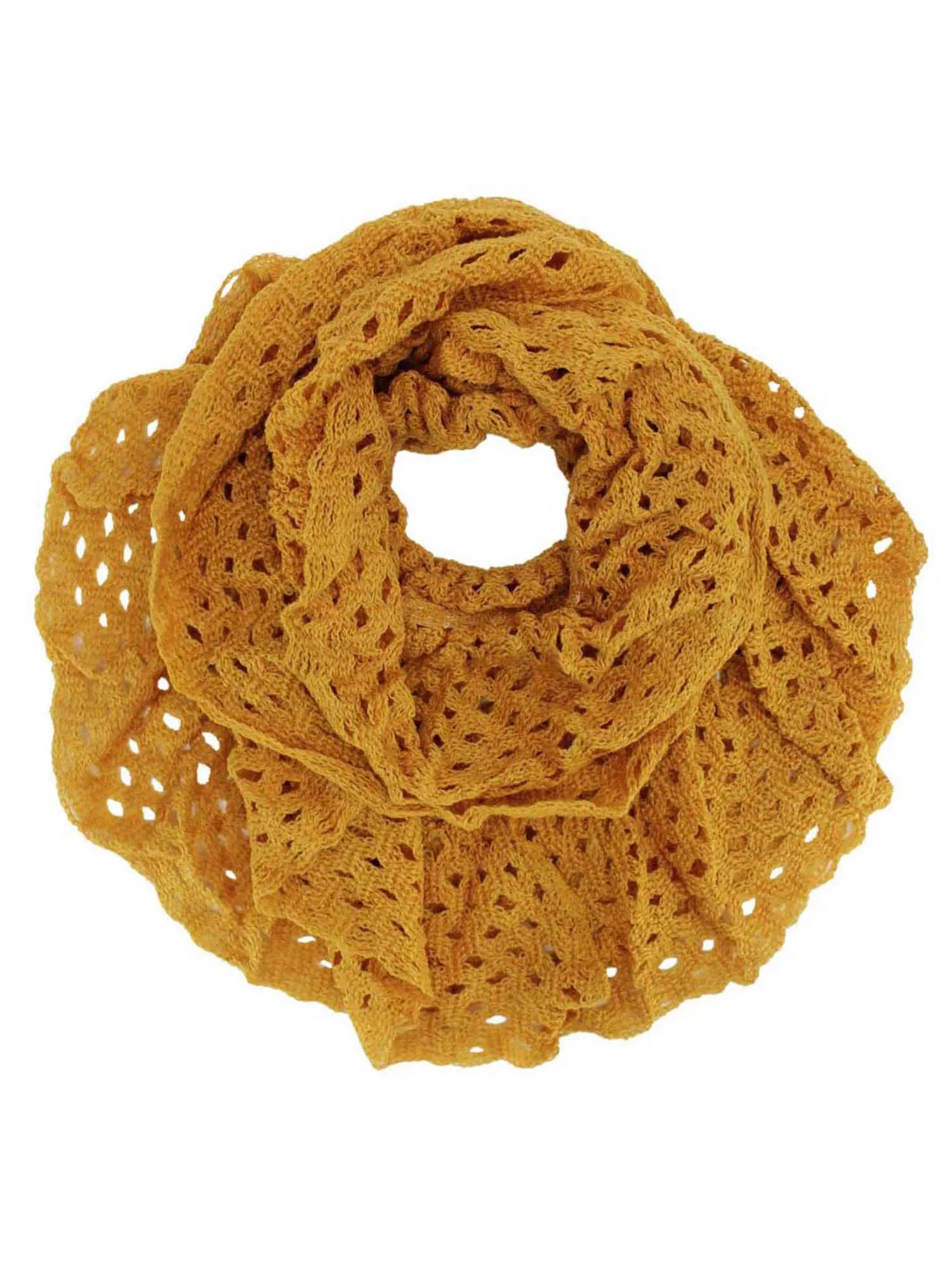 Frilly Crochet Knit Infinity Scarf