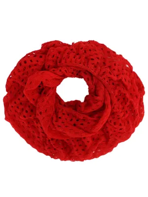 Frilly Crochet Knit Infinity Scarf