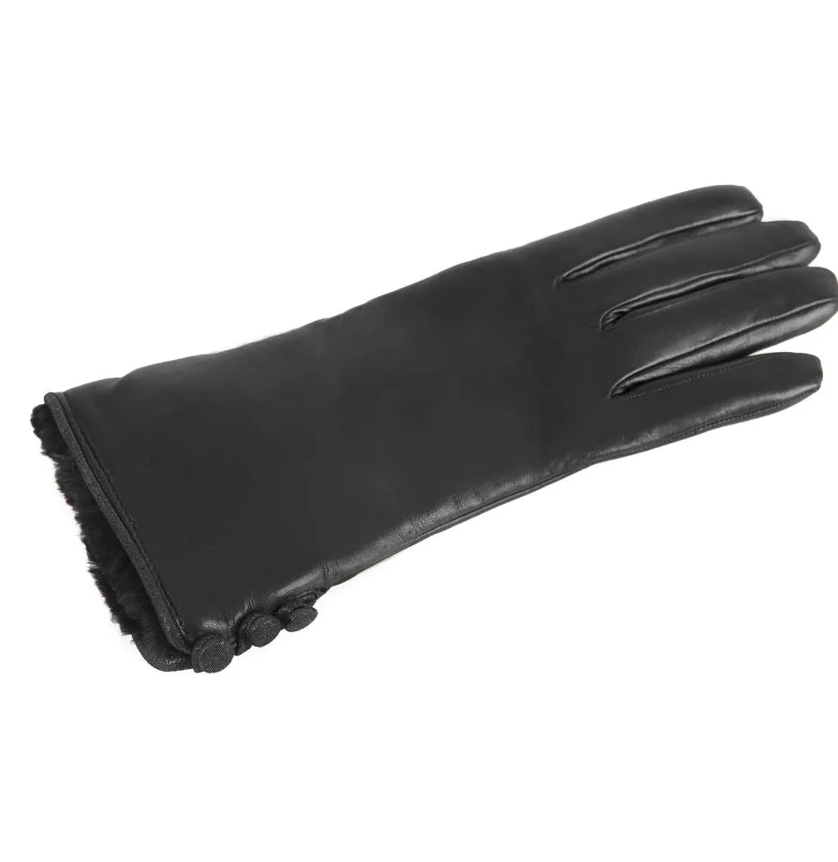 Gala Gloves Black Nappa Gloves With Metallic Edge