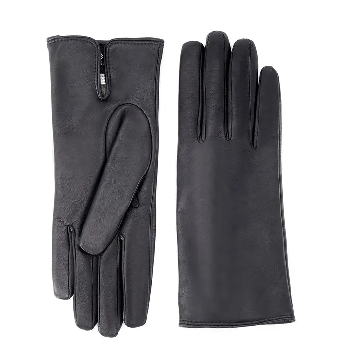 Gala Gloves Women’s Basic Black Soft Nappa Leather Gloves With Palm Opening And Cashmere Lining