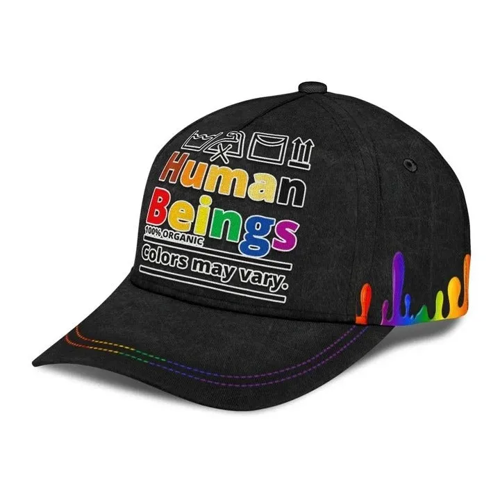 Gay Classic Cap, Colors May Vary Human Beings Lgbt Printing Baseball Cap Hat, Gay Pride Accessories