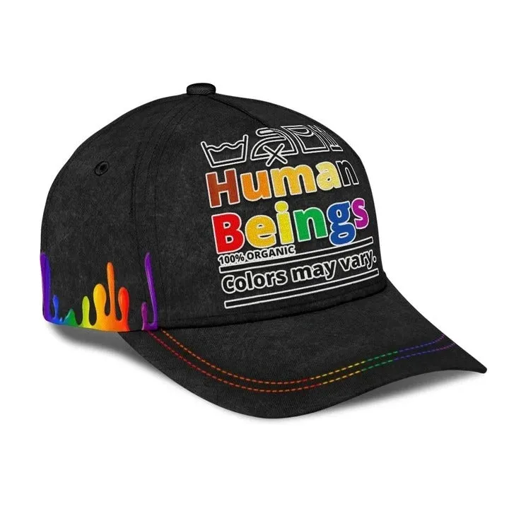 Gay Classic Cap, Colors May Vary Human Beings Lgbt Printing Baseball Cap Hat, Gay Pride Accessories