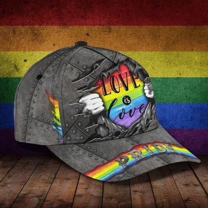 Gay Pride Cap Hat, Love Has No Gender LGBT 3D Printing Baseball Cap Hat, Couple Lesbian Gifts