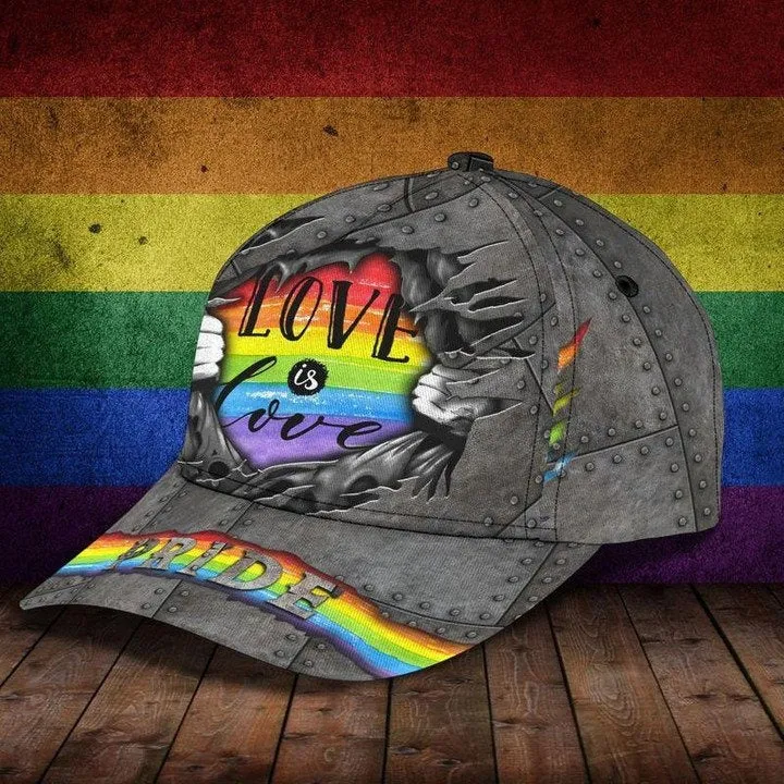 Gay Pride Cap Hat, Love Has No Gender LGBT 3D Printing Baseball Cap Hat, Couple Lesbian Gifts