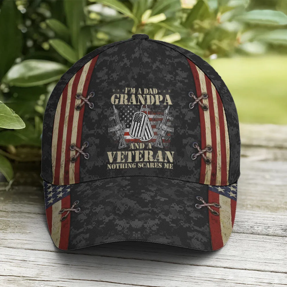 Grandpa Dad Veteran Nothing Scares Me Baseball Cap Coolspod