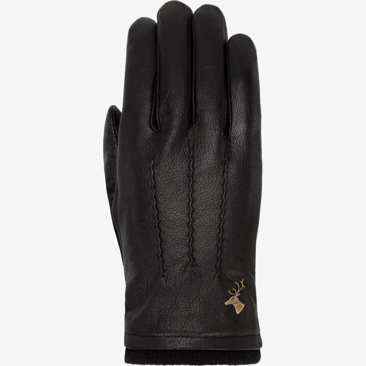 Harvey (black) - goatskin leather gloves with luxurious wool lining & touchscreen feature