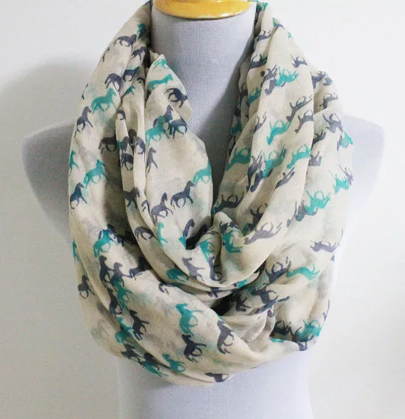 Horse Printed Infinity Scarf