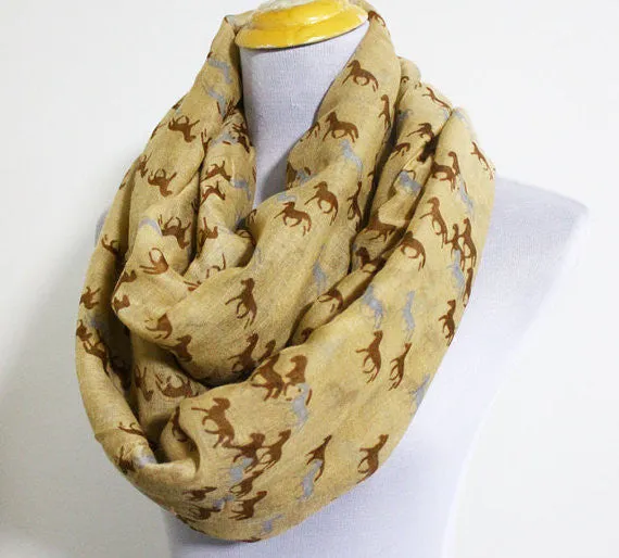 Horse Printed Infinity Scarf