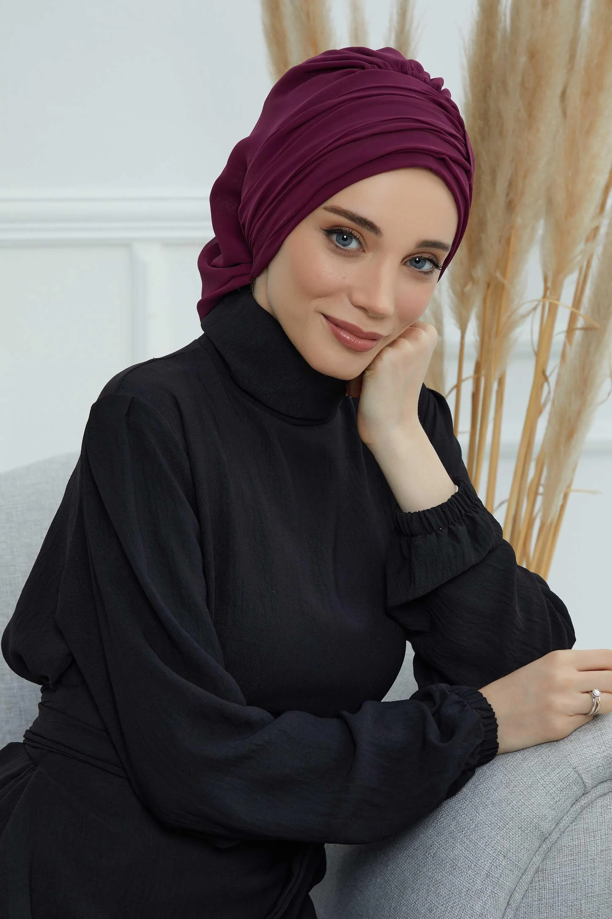 Instant Turban Chiffon Scarf Head Turbans For Women Headwear Stylish Elegant Design,HT-107