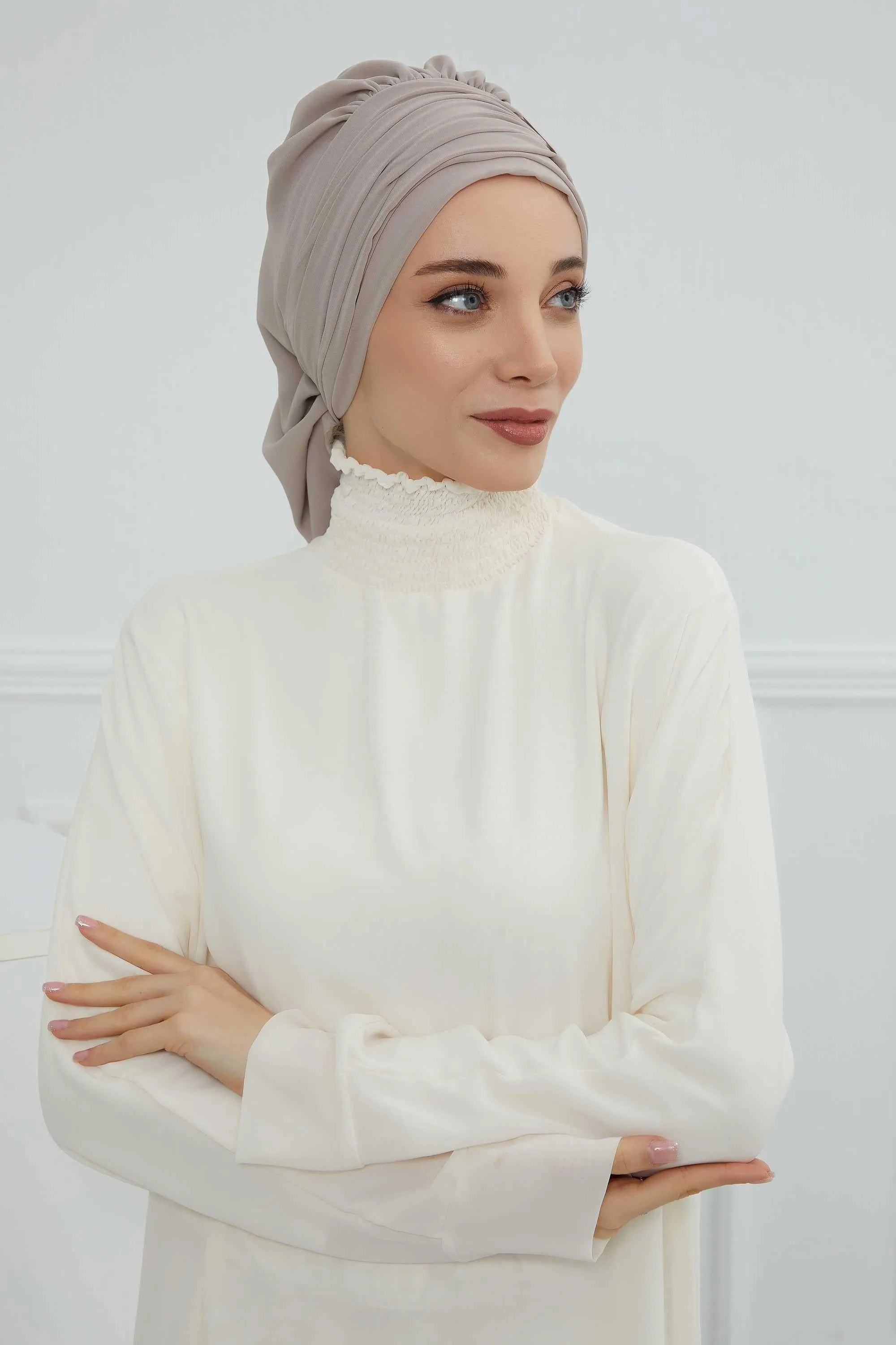 Instant Turban Chiffon Scarf Head Turbans For Women Headwear Stylish Elegant Design,HT-107