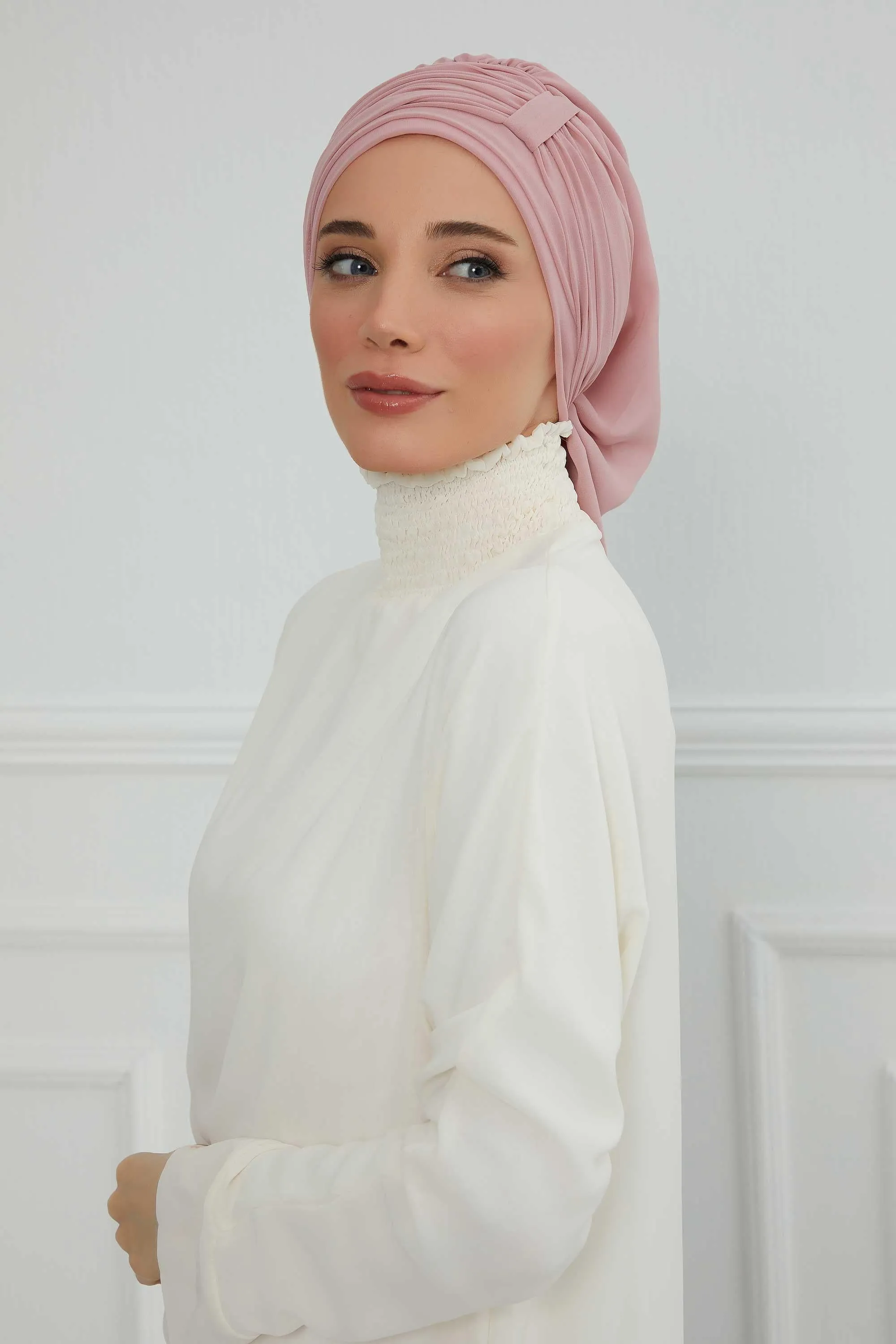 Instant Turban Chiffon Scarf Head Turbans For Women Headwear Stylish Elegant Design,HT-107