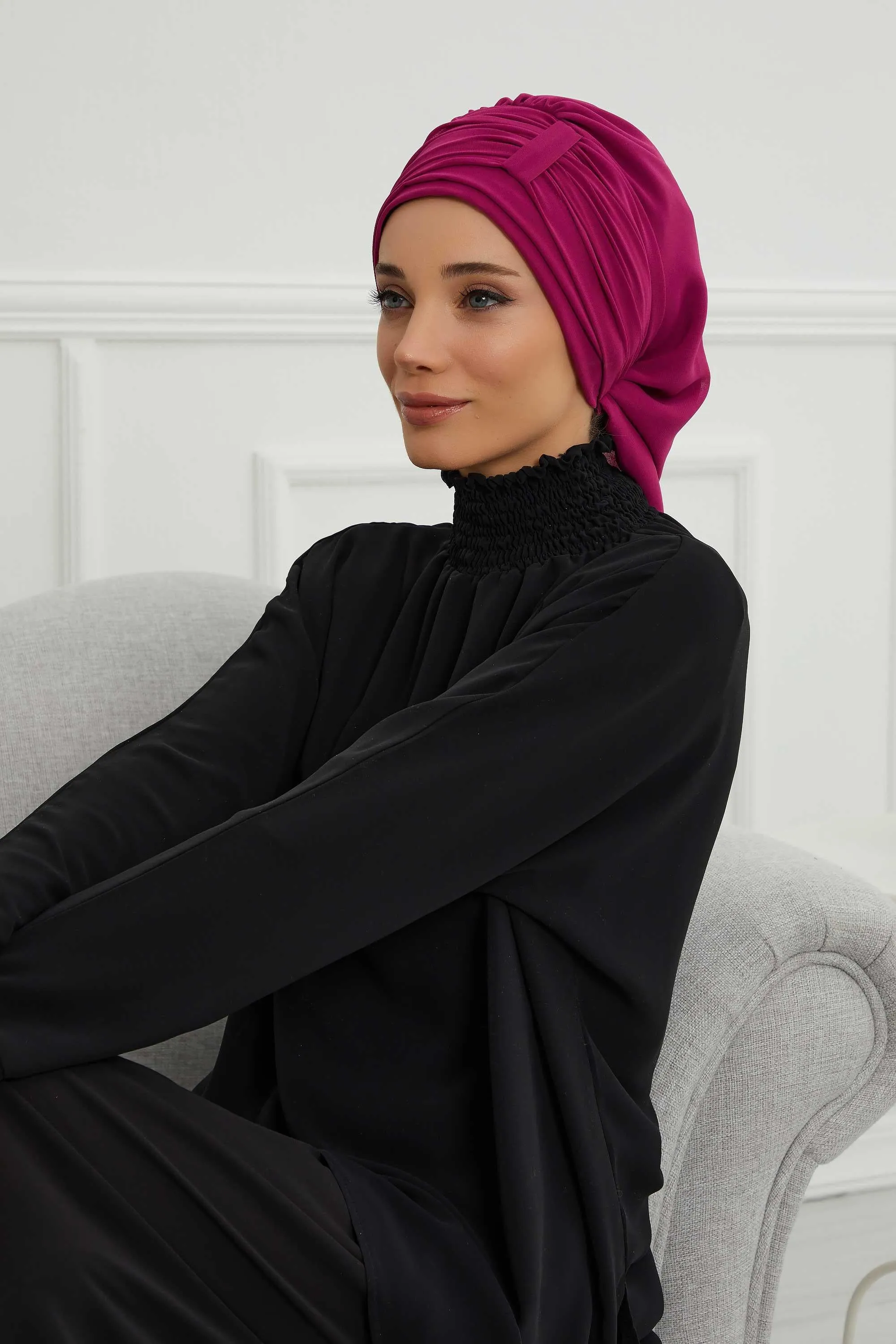 Instant Turban Chiffon Scarf Head Turbans For Women Headwear Stylish Elegant Design,HT-107