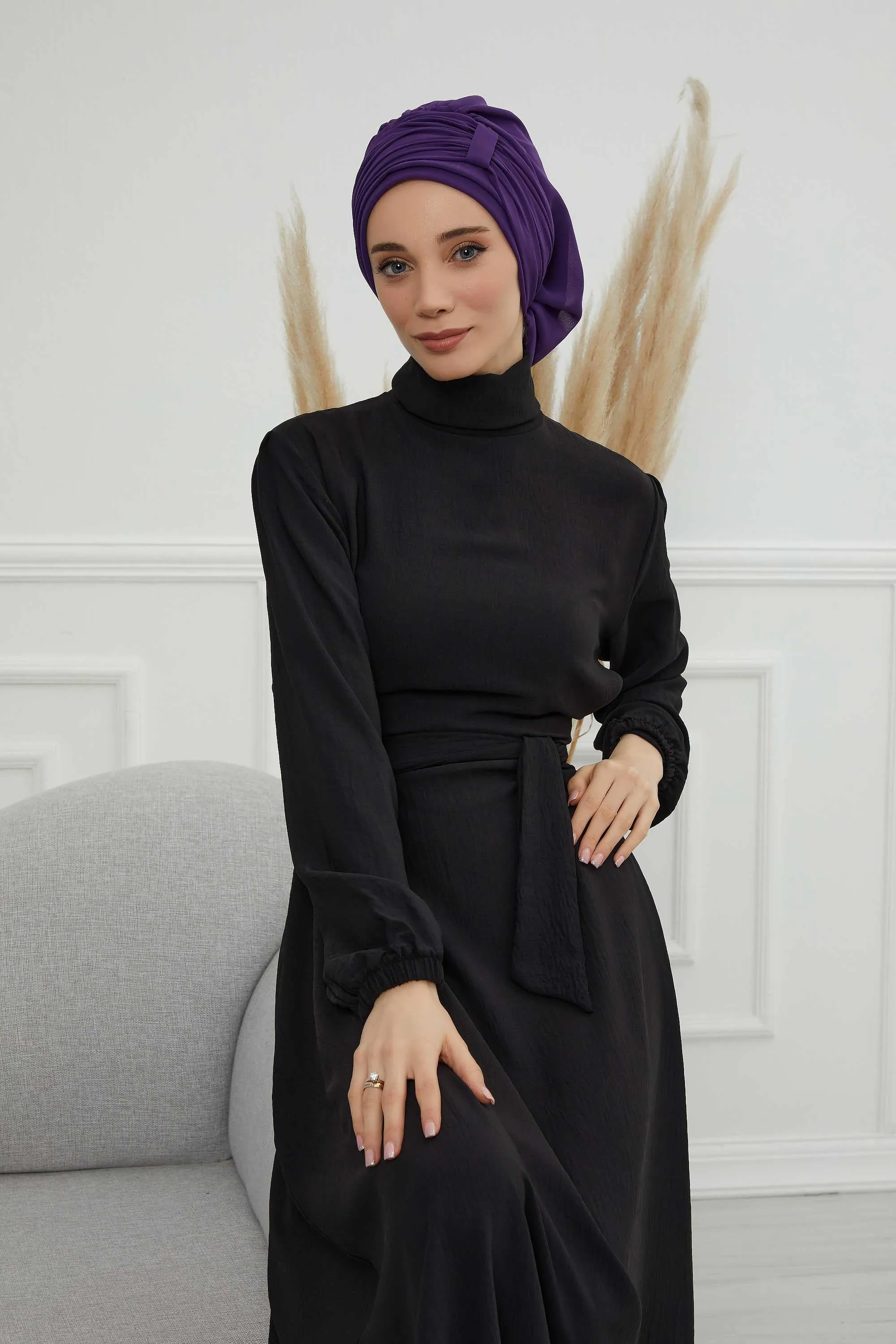 Instant Turban Chiffon Scarf Head Turbans For Women Headwear Stylish Elegant Design,HT-107