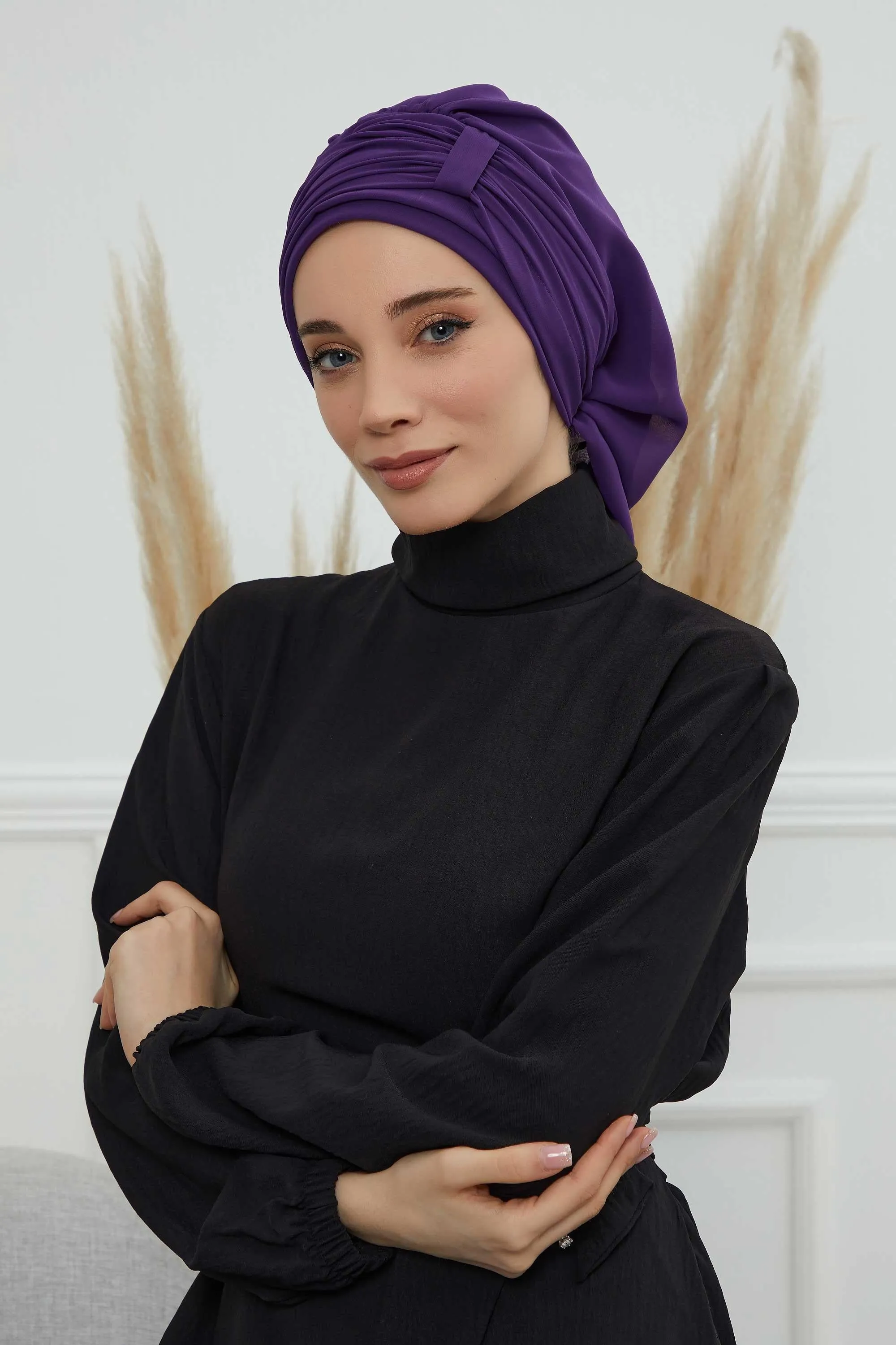 Instant Turban Chiffon Scarf Head Turbans For Women Headwear Stylish Elegant Design,HT-107