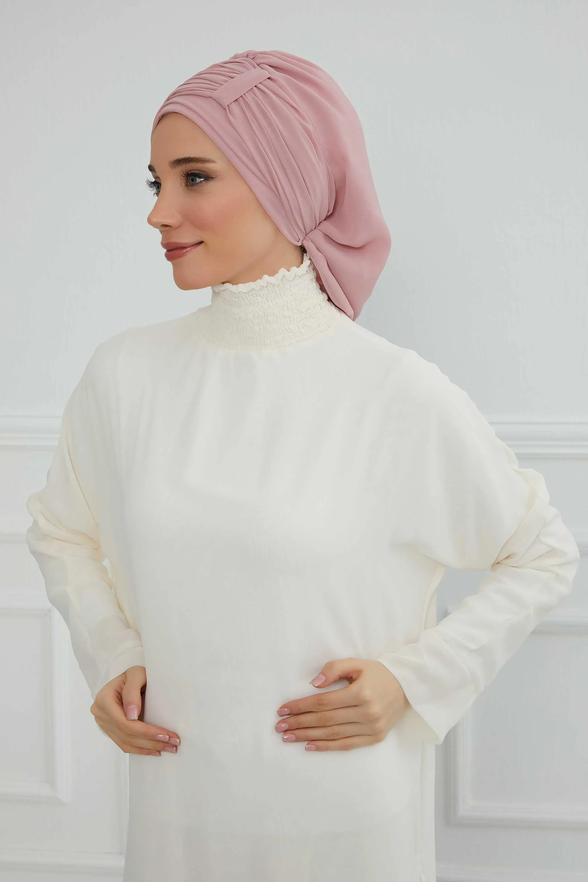 Instant Turban Chiffon Scarf Head Turbans For Women Headwear Stylish Elegant Design,HT-107