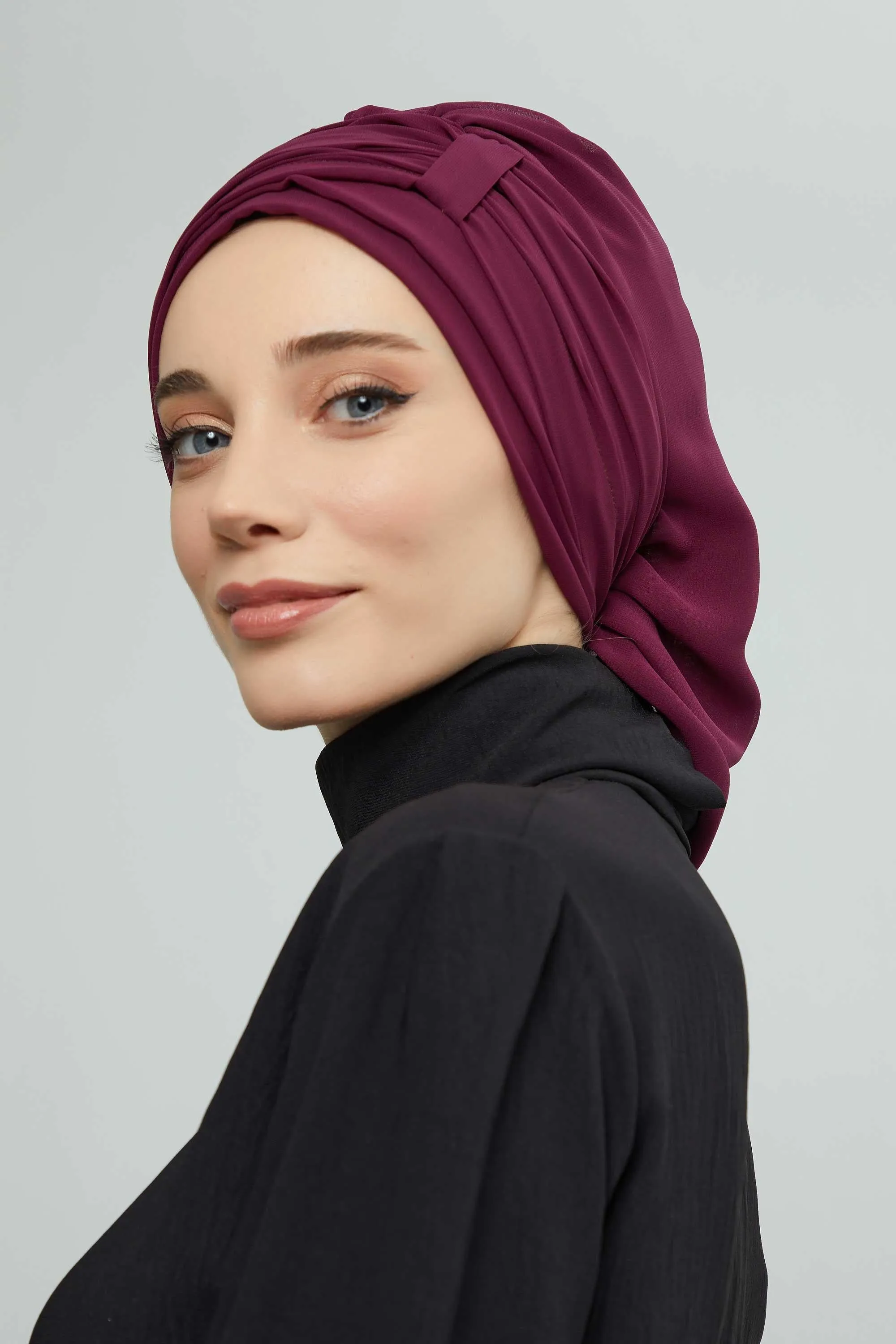 Instant Turban Chiffon Scarf Head Turbans For Women Headwear Stylish Elegant Design,HT-107