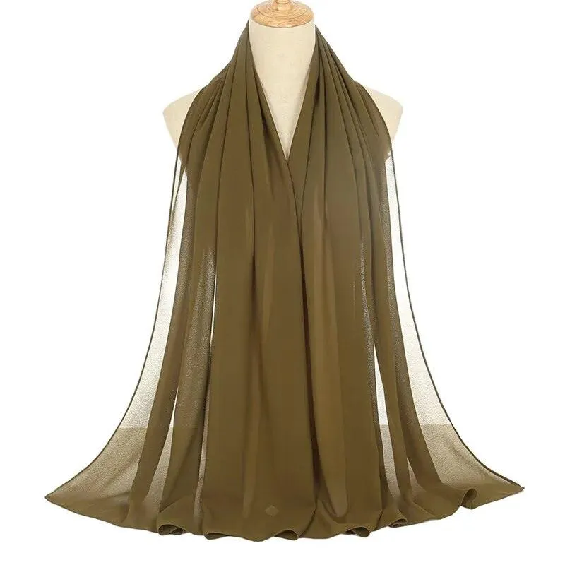 Islamic Chiffon Hijab Scarf Head Wrap for Muslim Women