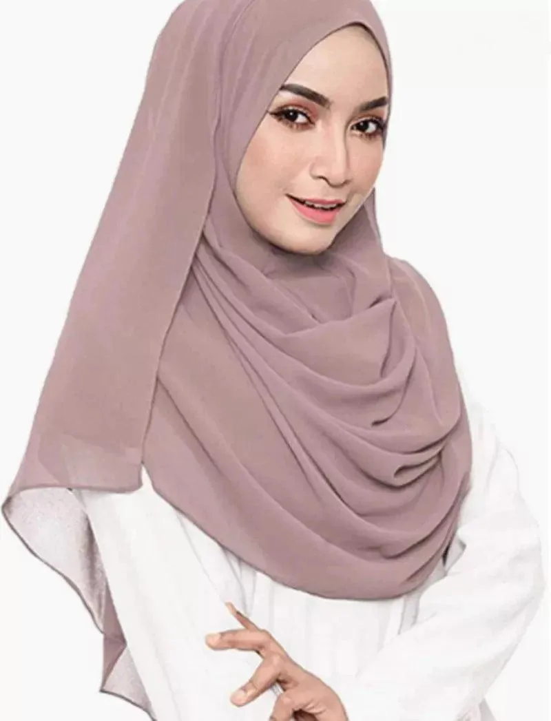 Islamic Chiffon Hijab Scarf Head Wrap for Muslim Women