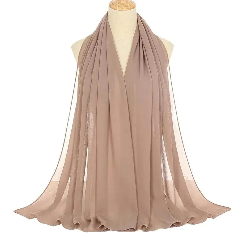 Islamic Chiffon Hijab Scarf Head Wrap for Muslim Women