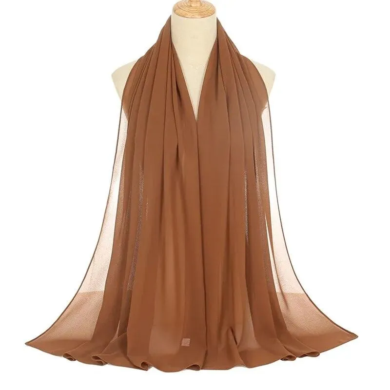 Islamic Chiffon Hijab Scarf Head Wrap for Muslim Women