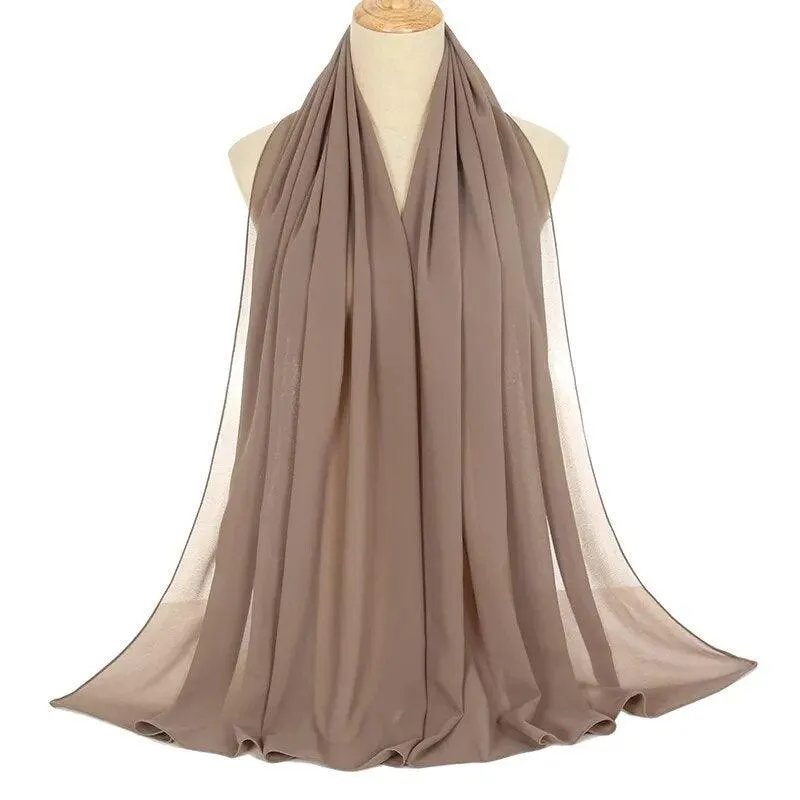 Islamic Chiffon Hijab Scarf Head Wrap for Muslim Women