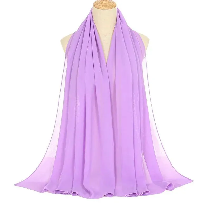 Islamic Chiffon Hijab Scarf Head Wrap for Muslim Women