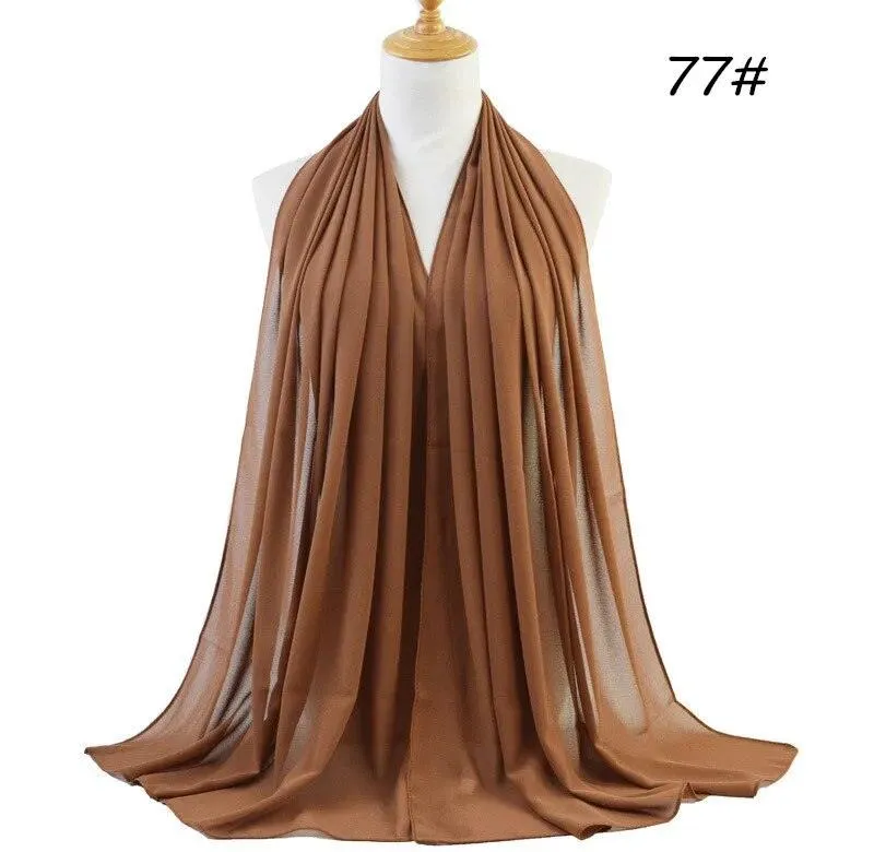 Islamic Chiffon Hijab Scarf Head Wrap for Muslim Women