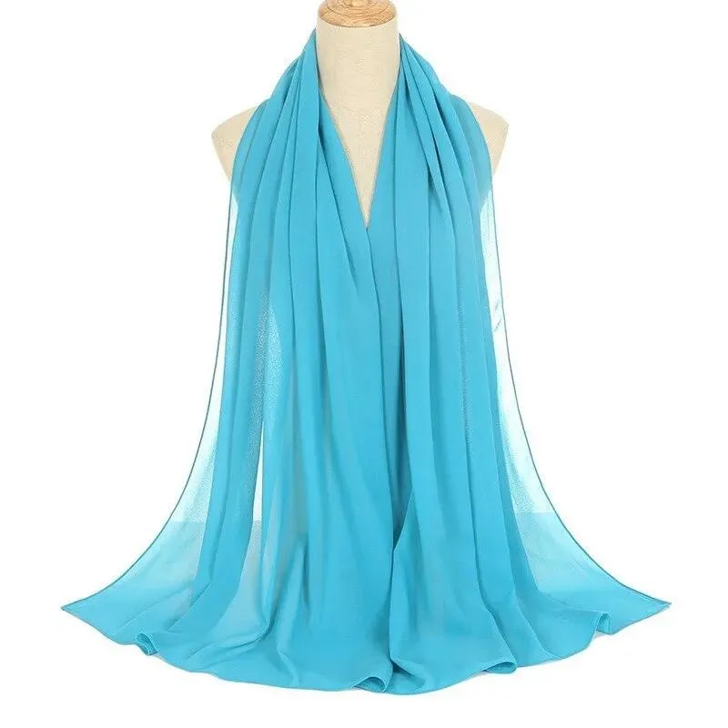 Islamic Chiffon Hijab Scarf Head Wrap for Muslim Women