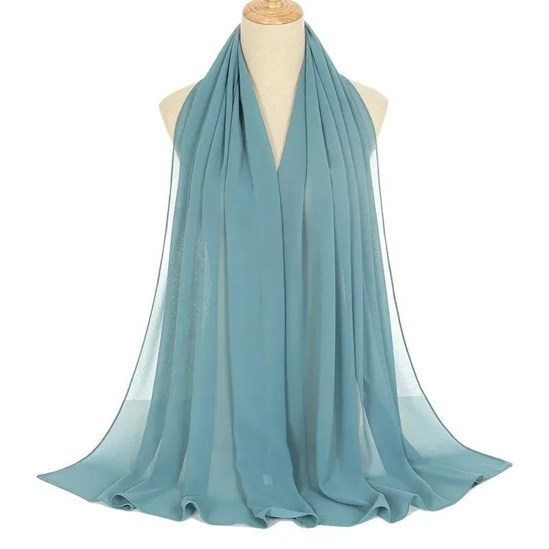 Islamic Chiffon Hijab Scarf Head Wrap for Muslim Women