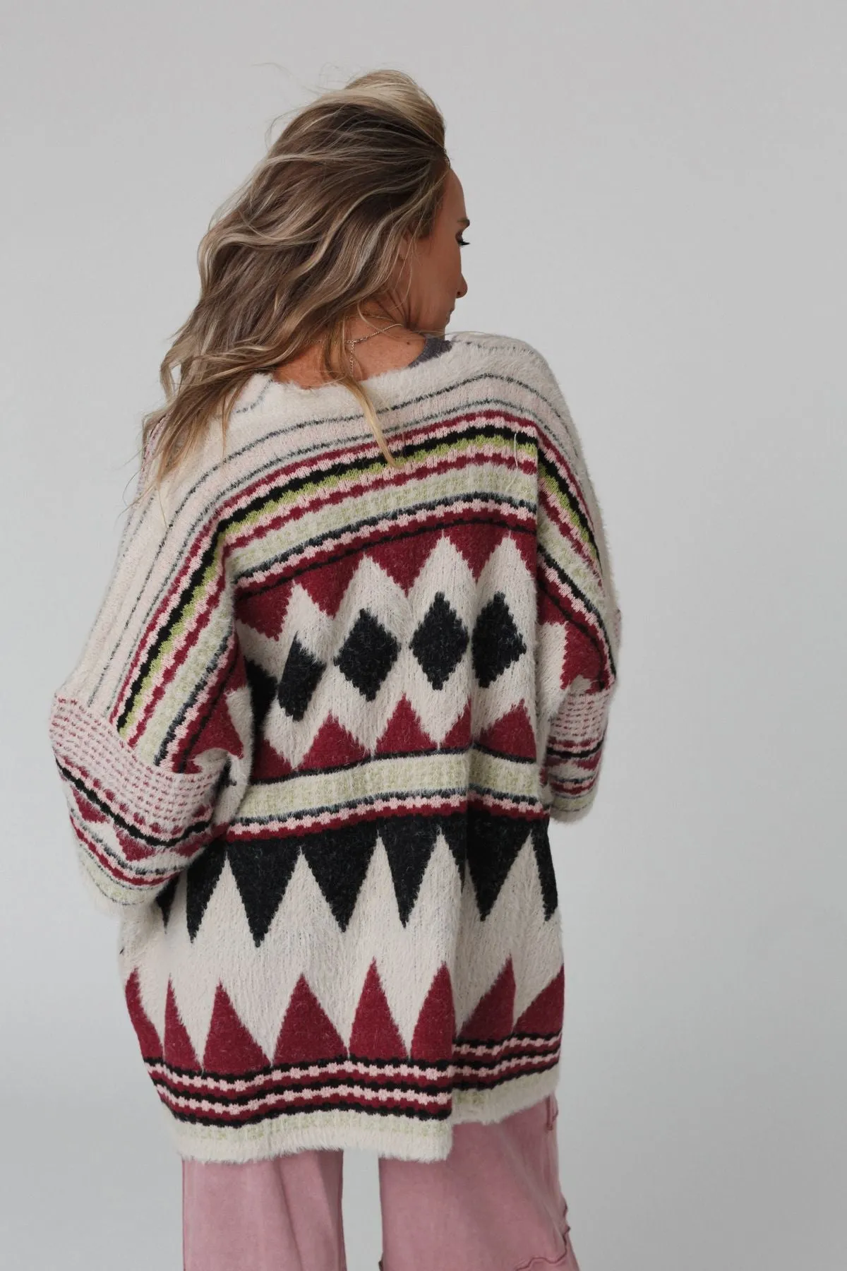 Keep It Up Oversized Cardigan - Berry