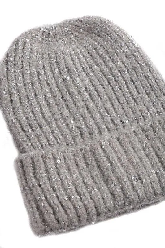 Knitted Sequin Beanie