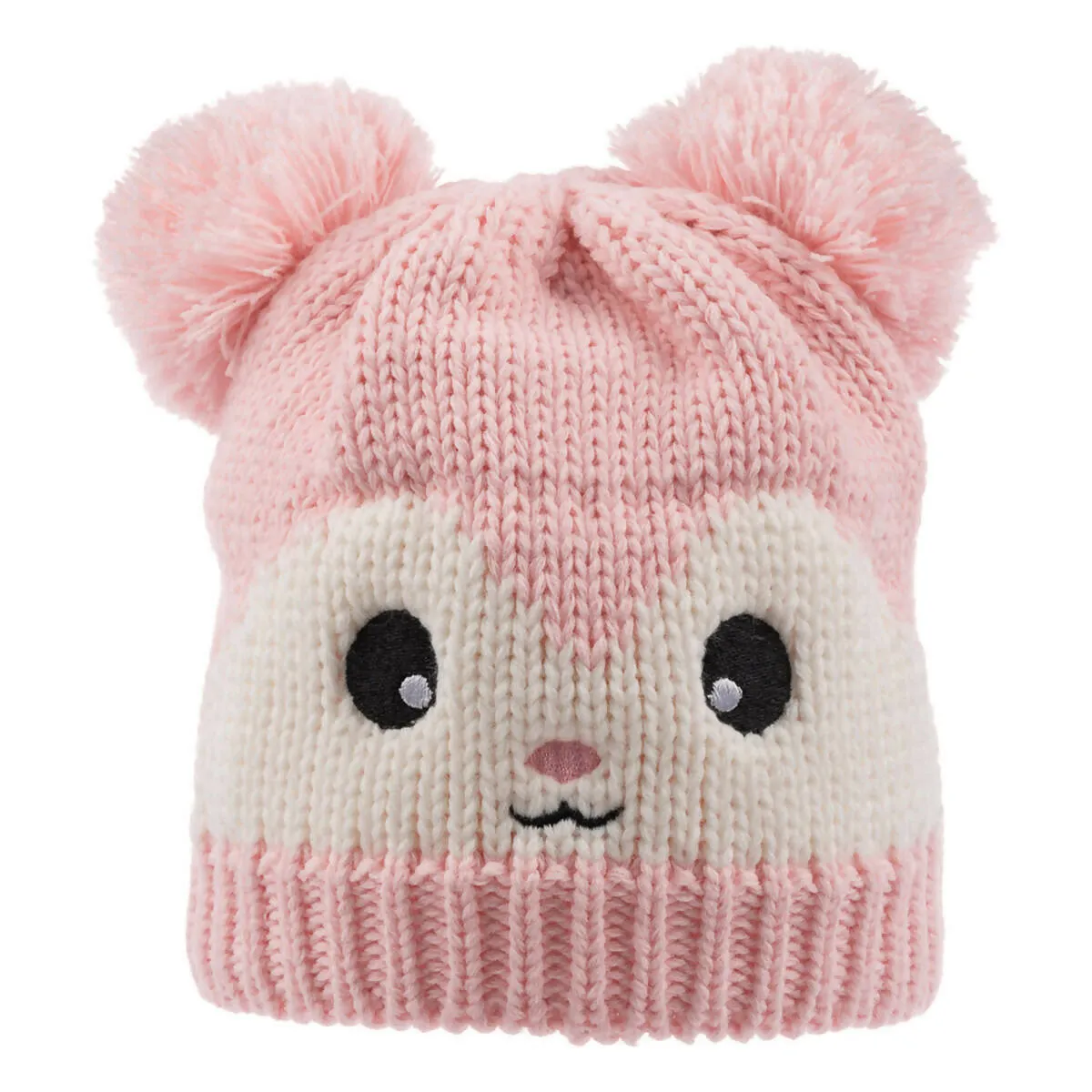 Knitted Winter Beanie Hat For Infants in Pinks and Peach - So Cute!