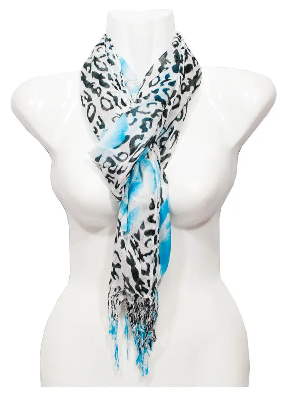 Ladies Flower Zebra Printed Fall / Spring Scarves Wholesale