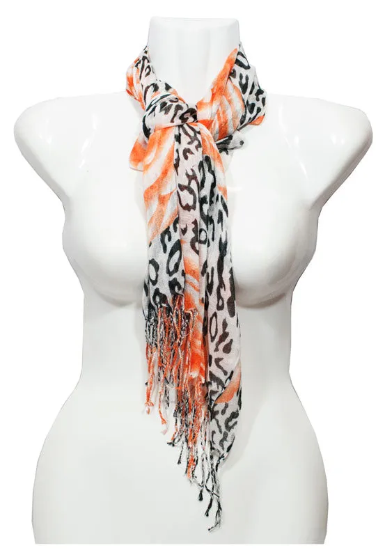 Ladies Flower Zebra Printed Fall / Spring Scarves Wholesale