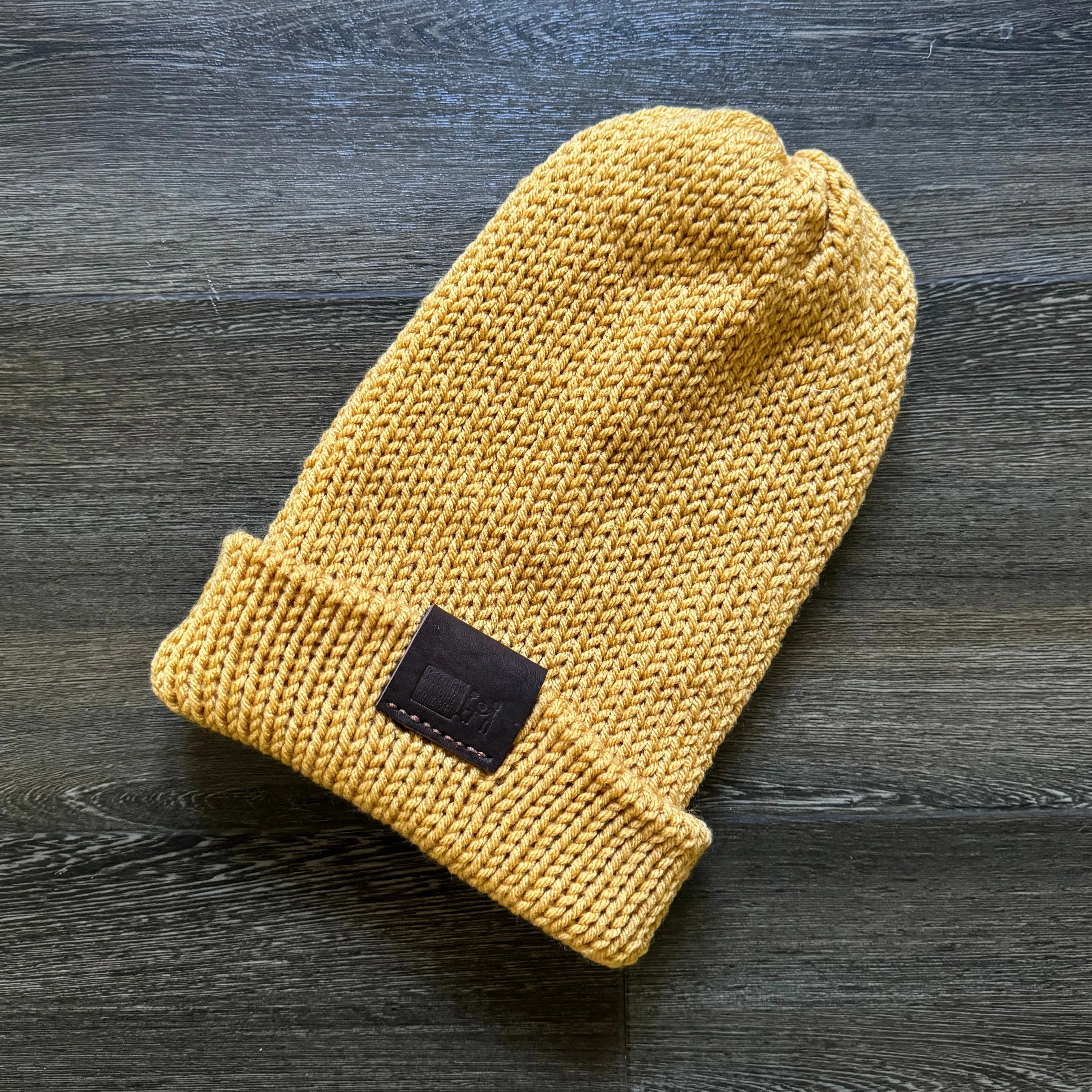 Leather Patch Tise Beanie