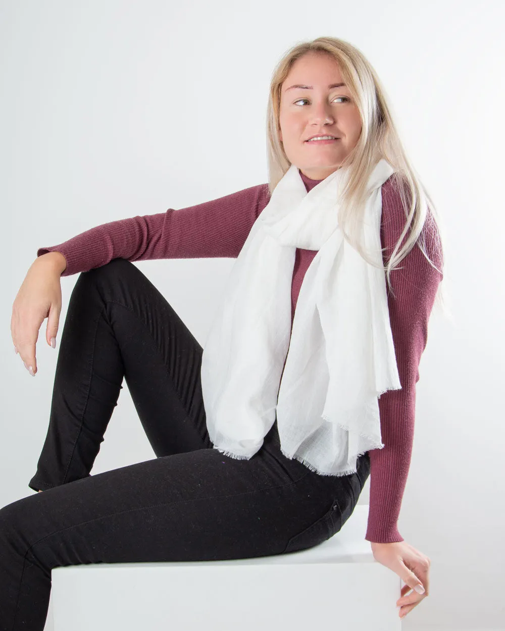 Lightweight Scarf Pashmina | Ivory