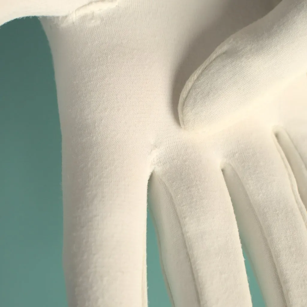 Long White Scallop Gloves