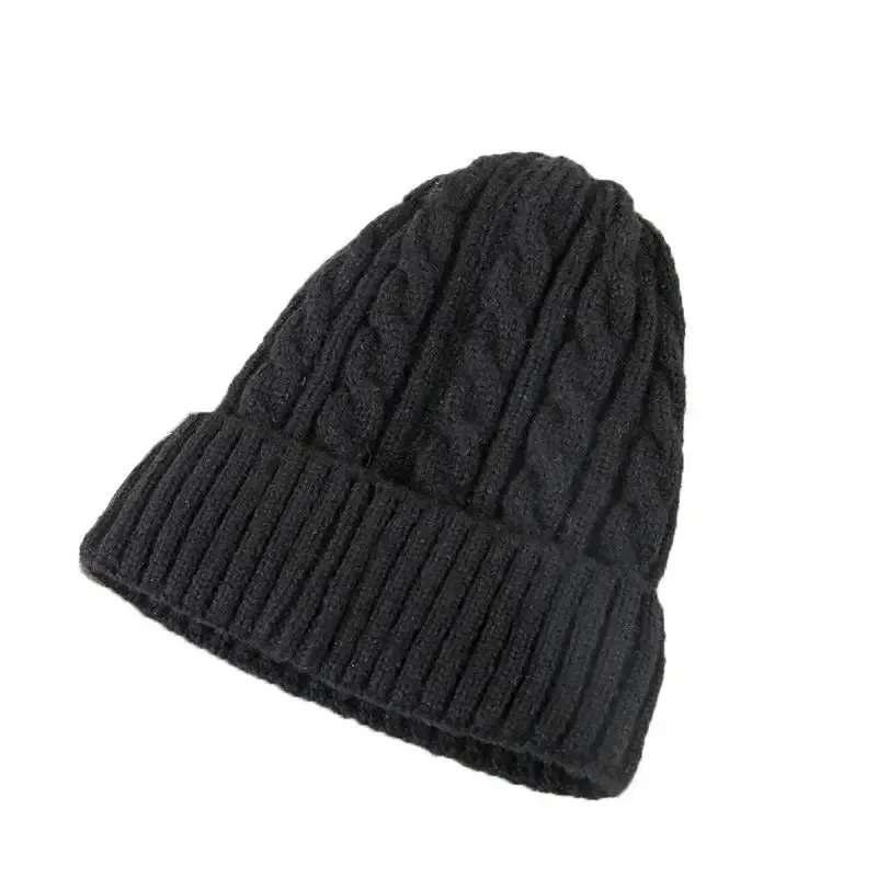 Luxury Velvet Fleece Knitted Beanie - Korean Bell Style - One Size Fits All