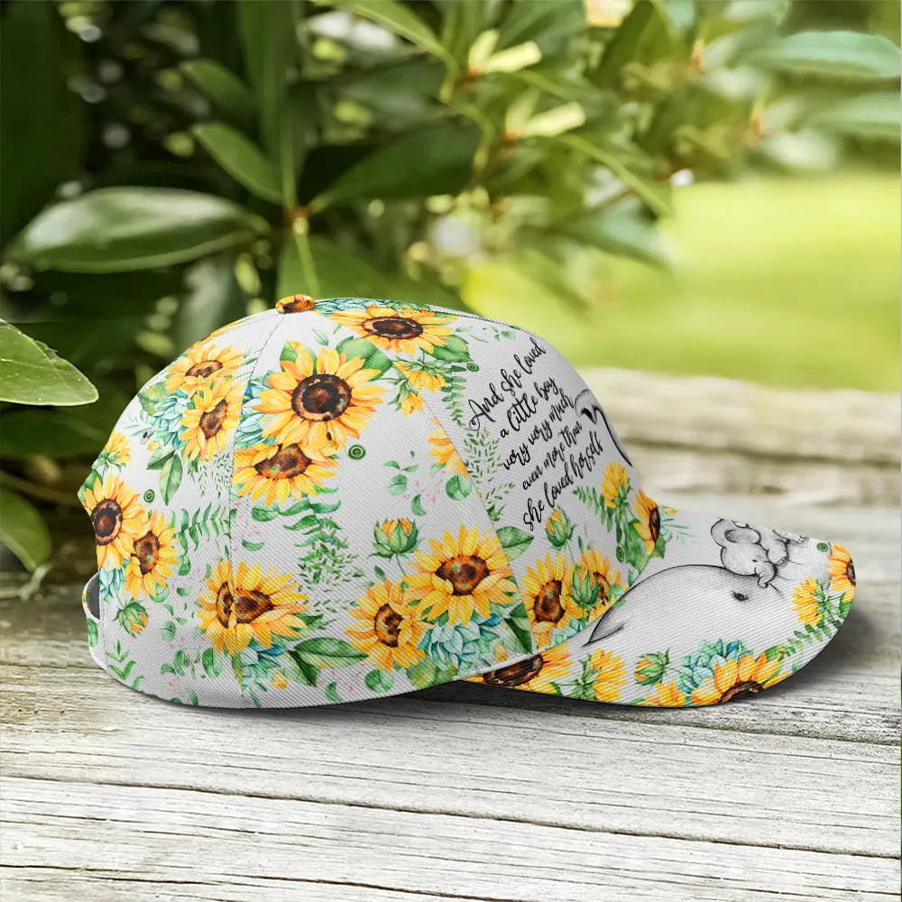 Mama Elephant With Sunflowers Baseball Cap Coolspod