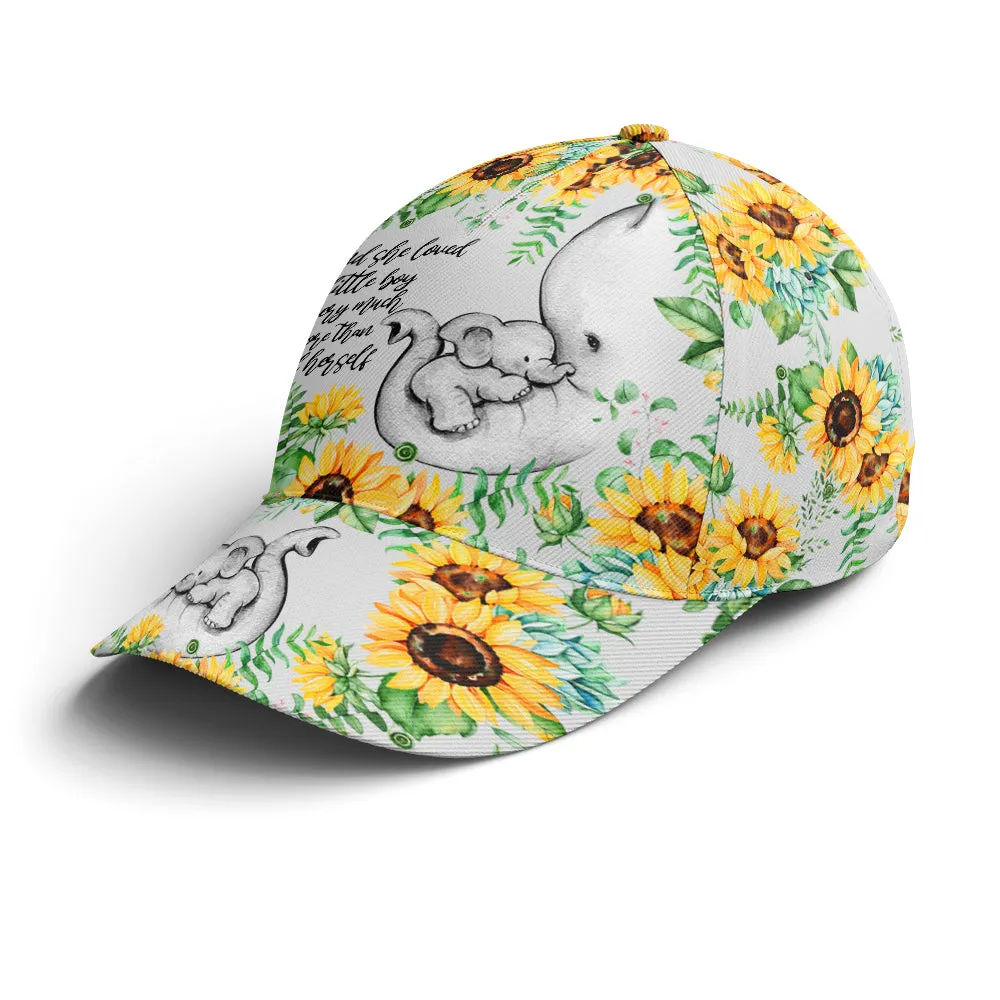 Mama Elephant With Sunflowers Baseball Cap Coolspod