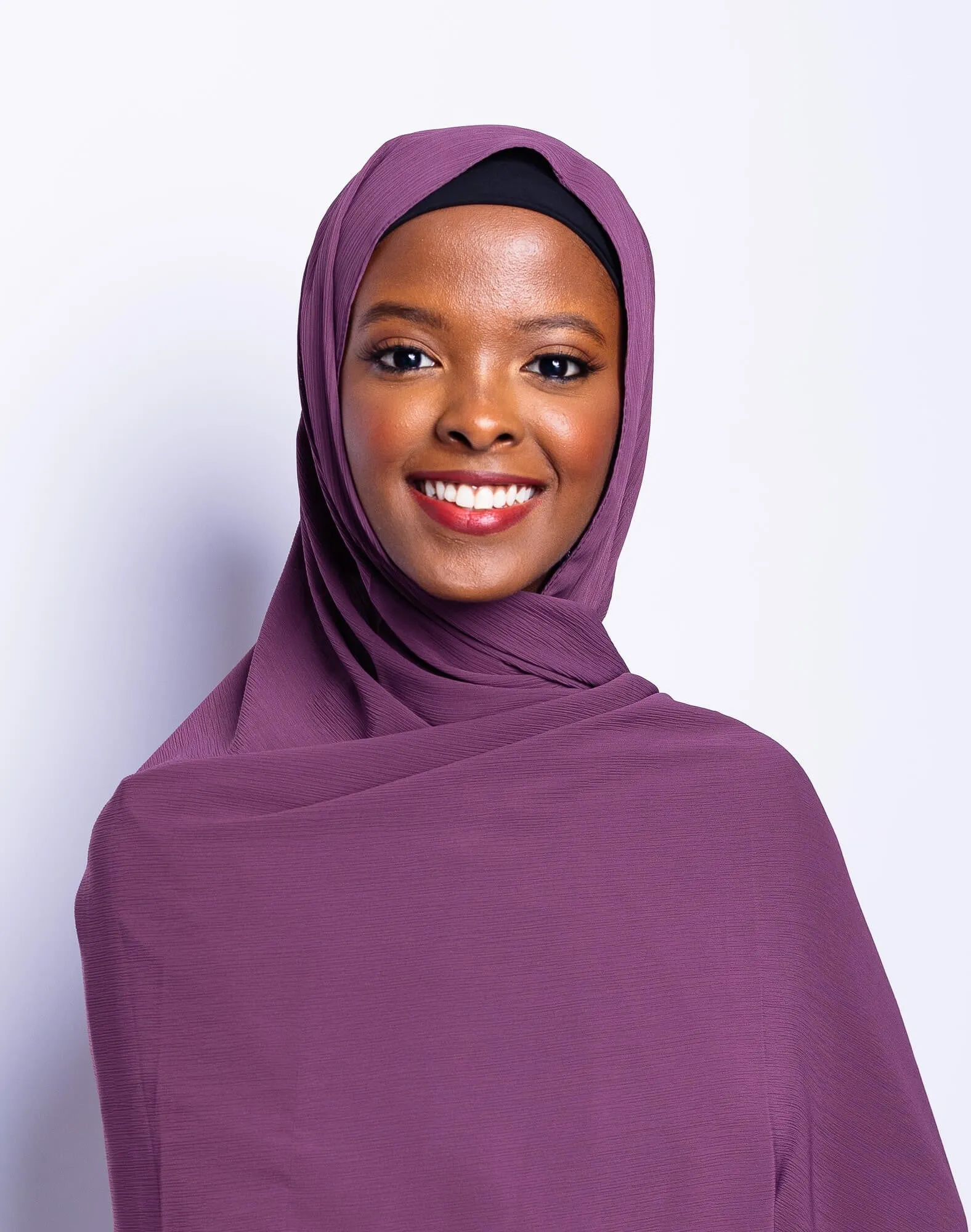 Mauve Ribbed Chiffon Hijab